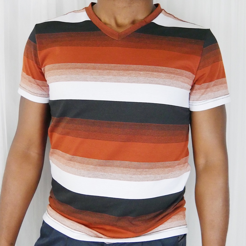 Men’s Short Sleeve Tee - Brown/White